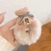 Cute Plush Furry Hair Scrunchies for Girls - Beige & Brown Ponytail Holders - Buy Online on GoSupps.com