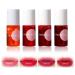 Fafamoon Long Lasting Lip Gloss 4 Colors Fruit Juice Lip Tint Set Moisturizing Lip Gloss Plumping Lip Gloss Lip Stain Long Lasting Waterproof Matte Finish Lip Makeup(Sets)
