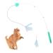Gogomeow Interactive Cat Feather Toys, Retractable Cat Teaser Wand and Rope Toy with 2PCS Natural Feather for Indoor Cats Kitten Play Ball Cat Wand