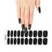 Semi Cured Gel Nails Strips 20 Stickers Nail Wraps Soft Self-Adhesive Gel Nail Stickers Salon-Quality Gel Nail Strips for Nails French Tip Manicure UV/LED Lamp Required (Cateye Black-148)