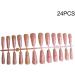 dijiusidy 24 Pieces Nails T Shape Extra Long Full Wrap False Nail Tips Women Decor Fingernail Supply Manicure Accessory pink yellow print - Buy Online on GoSupps.com