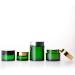 Zeoabsy 12-Piece 20ml Green Glass Cream Jar Set with Black Screw Caps & Spatulas | Ideal for Gels & Creams - International Shipping Available - Buy Online on GoSupps.com