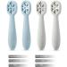 Buy BPA-Free Pandaear Baby Spoon Set (4 Pack) - Soft Silicone Feeding Utensils for Toddlers 6 Months+ | Safe Dining Forks in Blue/Gray - Buy Online on GoSupps.com