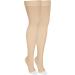 NuVein Thigh Length Compression Stockings 20-30 mmHg Support - Open Toe - Light Beige - Medium (1 Pair) - Buy Online on GoSupps.com