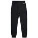UNACOO Boys Casual Soft French Terry Cotton Pull-on Jogger Pants with 2-Pocket Solid Black 5-6 Years