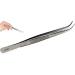 Precision tweezers with serrated jaws laboratory tweezers made of stainless steel with a serrated handle for a firm grip. Curve 4.5 5.5 Silver