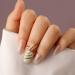 Knuckle Nail Ring Mint Nail Protecting Ring with CZ Crystal for Women Girls Finger Tip Manicure Jewelry