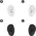 Silicone Ear Model Simulation Left Right Silicone Ear Model Reusable 2 Pair for Practice (Black and White) - Buy Online on GoSupps.com