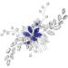 ISLHJDD Women Sapphire Crystal Blue Flower Headpiece Leaf Pearl Hair Vine Comb Wedding Hair Accessory Decorative for Bride Bridesmaid Girls - Buy Online on GoSupps.com