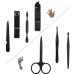 Aubcee 7-in-1 Black Stainless Steel Nail Clipper Set with Travel Case - Professional Manicure Pedicure Kit - Buy Online on GoSupps.com