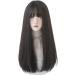 URCGTSA 22 Inches Long Black Synthetic Hair Wig with Bangs - Perfect for Parties and Cosplay - Buy Online on GoSupps.com