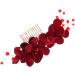 DOITOOL 1pc Womens Barrettes for Hair Mens Comb Floral Decor Accesorios Para Mens Hair Comb Hair Combs for Women Pearl Hair Pin Inserted Comb Bride Wedding Accessories Red - Buy Online on GoSupps.com