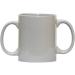 Double Handle Mug Ceramic Drinking Mug with Two Handles for Secure Grip 350 ml Grey