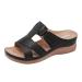 Monerffi women sandals outdoor slippers anti slip beach casual open toe sandals vintage anti-slip breathable lightweight platform 44/45 EU black black