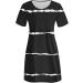 Gufesf Women's Summer Casual Tshirt Dress V Neck Short Sleeve Loose Fit Graphic Mini Dress - Black, Small - Buy Online on GoSupps.com
