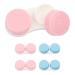 Sihuuu Colorful Contact Lens Case,4 Pack for Travel, Home, Outdoor, Mini Contact Lens Soak Storage Kit(Blue+Pink)
