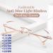 Buy Women's Diamond Rimless Anti-Blue Light Reading Glasses +300 - Ultra Light Frameless Portable & Stylish - Buy Online on GoSupps.com