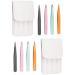 Desikixudy 8 Eyebrow Tweezers Slanted Tips and Pointed Eyebrow Tweezers Daily Beauty Tool with Leather Case