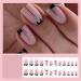 Shop Quadratical Short Nails - Nude Pink & Black French Tip Press-On Nails with Gems - 24 Pieces Full Cover Artificial Nails for Women - Buy Online on GoSupps.com