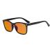 Eyekepper Blue Light Blocking Computer Glass Square Nerd Glasses with Orange Lens Black