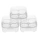 Gatuida 3pcs 4 4 Grid Egg Storage Box Eggs Compartment Egg Holder Egg Storage Container Splitter re-usable