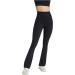 ESCBUKI High Waist Flare Yoga Pants for Women - Tummy Control Sweatpants for Gym Workout - Small Black - Buy Online on GoSupps.com