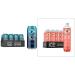 Sparkling Ice +Caffeine Blue Raspberry Sparkling Water. (Pack of 12) & Peach Nectarine Flavoured Sparkling Water with Zero Sugar and Zero Calories 503 ml (Pack of 12)