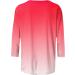 oelaio Women's Tie Dye Round-Neck T-Shirt Women Casual 3/4 Sleeve T-Shirts Summer Cute Tunic Tops Basic Tees Blouses Loose Red Large - Buy Online on GoSupps.com