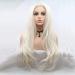 Kunsthaar Wig 61 cm Platinum Blonde Natural Waves U-Part Lace Glue-Free Heat-Resistant Fiber for Women - Buy Online on GoSupps.com