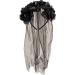 Long Black Veil with Black Flowers Halloween Hairband Gothic Bride Veil Day of the Dead Party Accessories Fancy Dress Hair Accessory for Adults - Buy Online on GoSupps.com