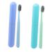 Mobestech 2st toothbrush set travel toothbrush toothbrush made of wood container for toothbrushes wheat ultra toothed tissue care toothbrush portable toothbrush box lovers pp-raw material 1 piece (1 Pack)