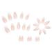 Justotry 24-Piece Almond Press-On Nails - Glossy White French Striped Glitter Artificial Nail Set for Women - Buy Online on GoSupps.com