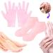 Lovehomily Anti Slip Foot & Hand Spa Mask Pedicure Socks & Moisturizing Gloves Silicone Hands Protective Gloves Prevents Dryness for Feet/Hand Care (Pink) - Buy Online on GoSupps.com