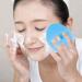 Silicone Face Cleansing Brush Massager - Exfoliator Scrubber Tool in Sky Blue | Manual Face Washing Solution - Buy Online on GoSupps.com