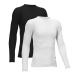 TELALEO 3 2 5/1 Pack Boys' Girls' Compression Shirts Youth Long Sleeve Undershirt Sports Performance Baselayer Black/White Medium