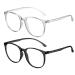 2 pieces of glasses with a round frame anti-blue light glasses computer gaming glasses non-prescription glasses for men and women anti-UV glasses suitable for trips and party clothing