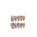 Handmade acrylic pink blush wearable false nails with glue full cover short press on nails lovely girls Nail enhancement (Color : 5 Size : S)