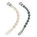 One-Piece Silicone Pacifier Clip Holder  Set of 2 Soft Flexible Pacifier Clips Binky Clips for Boys and Girls  Baby Newborn Essentials  Birthday Christmas Shower Gift(Sage  Cream White)