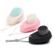 3PCS Facial Cleansing Brushes 2 in 1 Face Wash Brush with Silicone Face Scrubber exfoliator and Soft Bristles Brush for Deep Skin Cleansing (Black&Pink&Green)