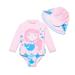BONVERANO Baby Girls Swimsuit Toddler Bathing Suit Long-Sleeve Zipper One Piece Swimwear with UPF 50+ Sun Protection 3-6 Months Mermaid