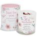 50th Birthday Candle Makes a Great Gift for 50th Birthday Gifts - Ideal for Fiftieth Birthday Gift SOYA Candle with Rose Quartz and Rose Petals