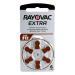 312 Rayovac Zinc Air Extra (Card of six Cells)