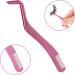 Eyelash Applicator Tool - 2 in 1 Double Ended Lash Tweezers with Comb, Curved Nipper - Pink - Buy Online on GoSupps.com