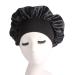 2Pcs Soft Satin Sleeping Cap Set for Women with Elastic Wide Band - Black and Red - Buy Online on GoSupps.com