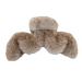 xbiez Wavelike Shape Hair Claw Clip for Women Big Hair Clip Hair Banana Jaw Clamp Plush Hair Grab Female Winter Hair Ornament Coffee color