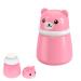 Bo te de Talc Poudre B b Portable avec Houpette R utilisable Distributeur de Talc Vide pour Voyage Bocal en Forme d'Ours de Poudre Corporelle pour Enfant et Femme (sans Poudre) (Rose)