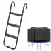 Trampoline Ladder, Upgrade Wide-Step Ladder for Trampoline, Universal Trampoline Accessories and Parts, Heavy-Duty Steel Ladder with Non-Slip Plastic Steps, Durable and Easy Install (Three-Steps)