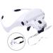 Head-Mounted Magnifier Five Pieces of Five Different Magnification Lenses Two LED Repair Inspection Magnifiers White 1.0X/1.5X/2.0X/2.5X/3.5X Made in China