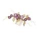 Wedding Hair Comb Rhinestone Clip Headpiece Crystal Bridal Hair Accessories (Purple)