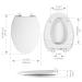 Soft Close Elongated Toilet Seat with Easy Installation - White Plastic - Fits Elongated & Oval Toilets - Buy Online on GoSupps.com